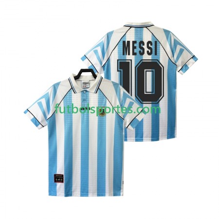Camiseta Argentina Lionel Messi 10 Retro Primera Equipación 1996 1997